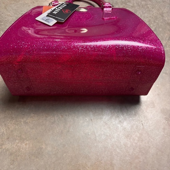 Sparkly  Pink Candy Bag Jelly Bean Style Handbag Satchel Purse Gold NWT - Picture 7 of 9